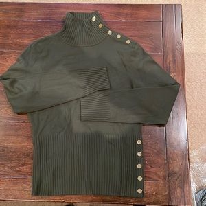 Tory Burch Olive green 100% cashmere Size Large NWOT sweater
